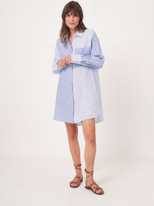 Repeat Pocket Shirtdress in Blue