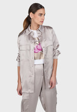 Load image into Gallery viewer, Marc Aurel Stretch Satin Shirt in Taupe
