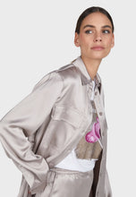 Load image into Gallery viewer, Marc Aurel Stretch Satin Shirt in Taupe
