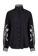 Load image into Gallery viewer, Marc Aurel Embroidered Blouse in Black
