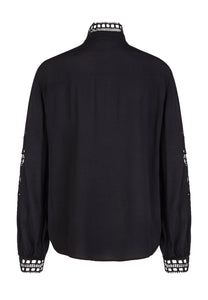 Marc Aurel Embroidered Blouse in Black