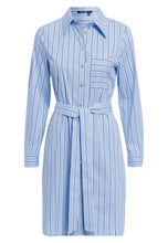 Load image into Gallery viewer, Marc Aurel Pinstripe Dress in Light Blue
