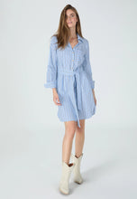 Load image into Gallery viewer, Marc Aurel Pinstripe Dress in Light Blue
