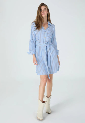 Marc Aurel Pinstripe Dress in Light Blue