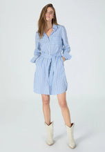 Load image into Gallery viewer, Marc Aurel Pinstripe Dress in Light Blue
