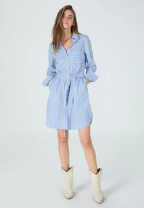 Marc Aurel Pinstripe Dress in Light Blue