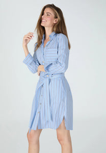 Marc Aurel Pinstripe Dress in Light Blue