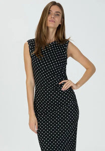 Marc Aurel Polk-a-dot Mesh Dress in Black