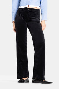 Cambio Tess Wide Leg Velvet Pant in Black