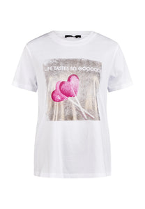 Marc Aurel "Lolly" Print T-Shirt in White