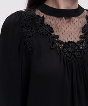 Load image into Gallery viewer, Twinset Lace Appliqué Blouse in Black

