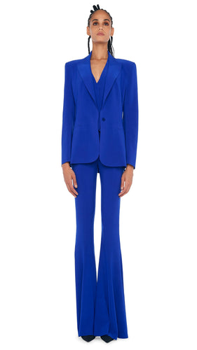 Norma Kamali Classic Single Breasted Jacket in Electric Blue