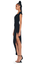 Load image into Gallery viewer, Norma Kamali Cap Sleeve Side Drape Gown in Black
