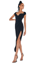 Load image into Gallery viewer, Norma Kamali Cap Sleeve Side Drape Gown in Black
