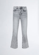 Load image into Gallery viewer, LIU JO Cropped Bootcut Gemstone Jeans in Grey Denim
