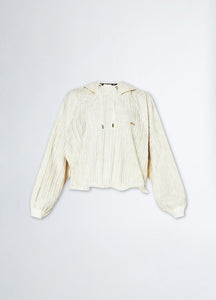 LIU JO Pleated Sweatshirt in Ivory