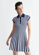 Load image into Gallery viewer, LIU JO Striped Knit Dress in Blue
