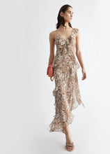 Load image into Gallery viewer, LIU JO Ruffle Dress In Brown Lady Lace
