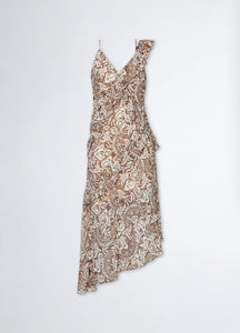 LIU JO Ruffle Dress In Brown Lady Lace