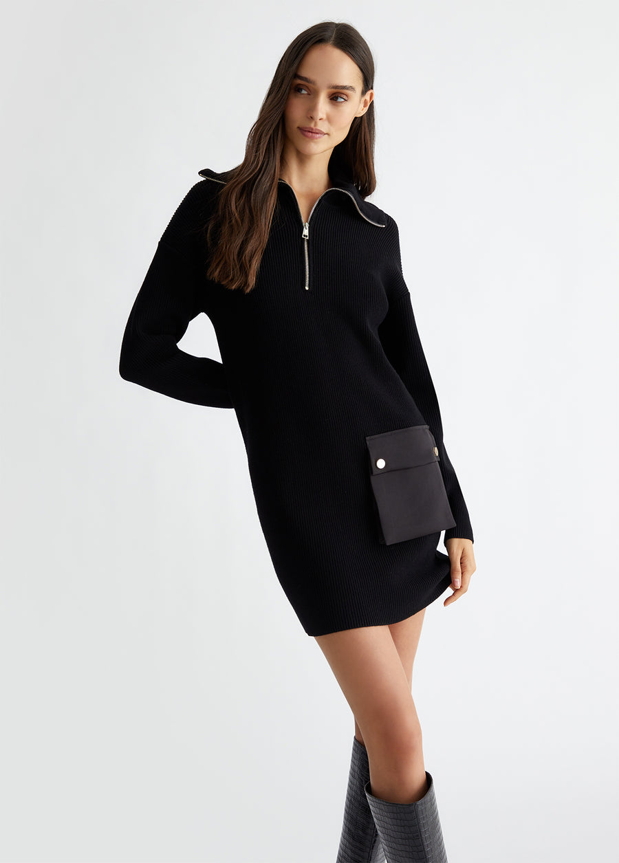 LIU JO Rib Knit Dress in Black