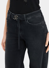 Load image into Gallery viewer, LIU JO Flared Belted Jeans in Denim Black
