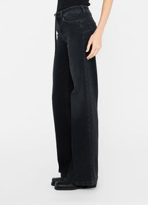 LIU JO Flared Belted Jeans in Denim Black