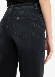 LIU JO Flared Belted Jeans in Denim Black
