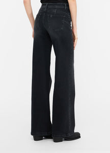LIU JO Flared Belted Jeans in Denim Black