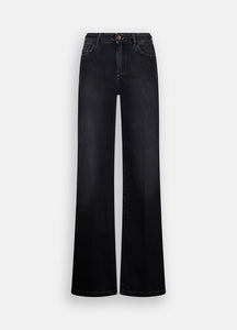 LIU JO Flared Belted Jeans in Denim Black
