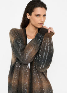 LIU JO Sequin Cardigan in Brown Shaded