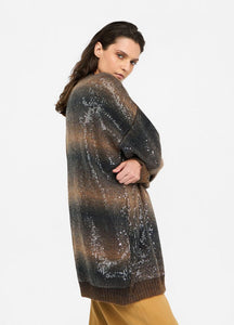 LIU JO Sequin Cardigan in Brown Shaded