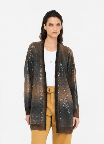 LIU JO Sequin Cardigan in Brown Shaded