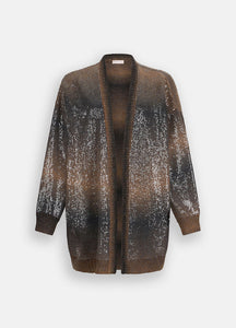 LIU JO Sequin Cardigan in Brown Shaded