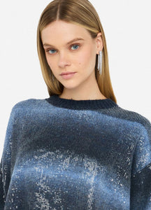 LIU JO Sequin Sweater in Blue Topaz