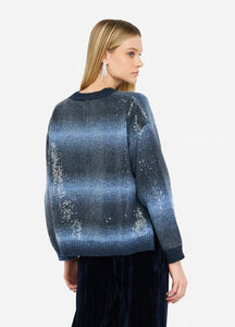 LIU JO Sequin Sweater in Blue Topaz