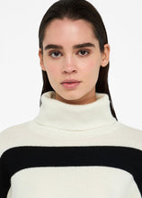 Load image into Gallery viewer, LIU JO Black &amp; White Sweater with Bejewelled Buttons

