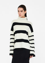 Load image into Gallery viewer, LIU JO Black &amp; White Sweater with Bejewelled Buttons
