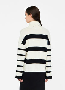 LIU JO Black & White Sweater with Bejewelled Buttons