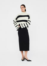 Load image into Gallery viewer, LIU JO Black &amp; White Sweater with Bejewelled Buttons
