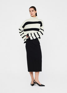 LIU JO Black & White Sweater with Bejewelled Buttons