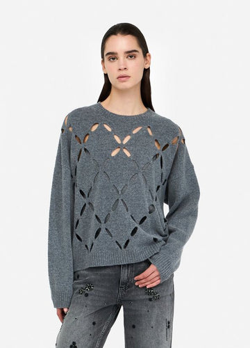 LIU JO Cutout Sweater in Grey