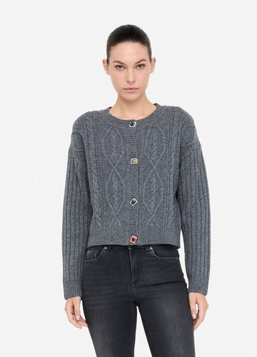 LIU JO Cardigan with Bejewelled Buttons