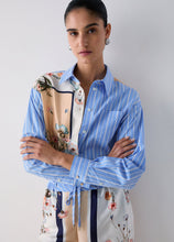 Load image into Gallery viewer, LIU JO Printed Blouse in Blue Stripe Bloom
