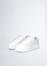 Load image into Gallery viewer, LIU JO Platform Sneakers with Rhinestone Logo in White
