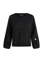 Load image into Gallery viewer, Marc Aurel Sweater with Decorative Sleeves in Black
