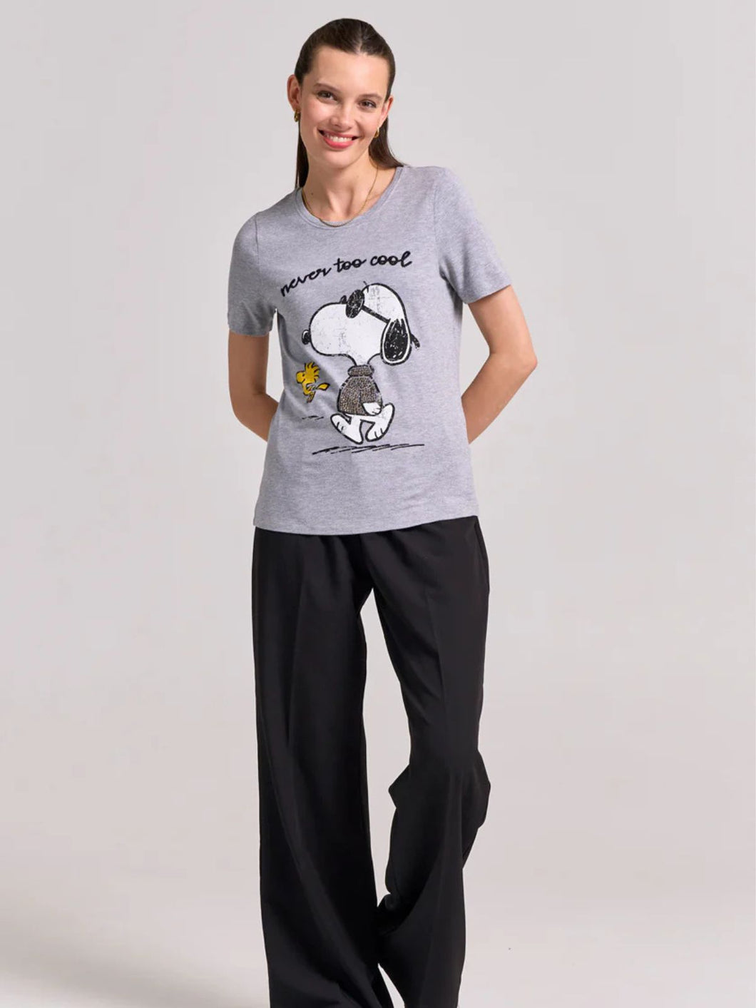 Princess Goes Hollywood Never Too Cool Snoopy T-shirt in Grey
