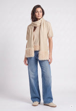 Load image into Gallery viewer, Marc Aurel Fur Trimmed Scarf in Light Beige
