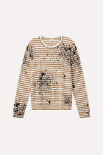 Load image into Gallery viewer, Minnie Rose Paint Splatter Striped Crew in Desert Sand Combo
