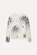 Load image into Gallery viewer, Minnie Rose Paint Splatter Henley in White/Navy
