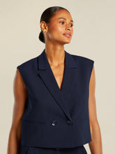 Load image into Gallery viewer, Baumont Abis Woven Vest in Night Blue
